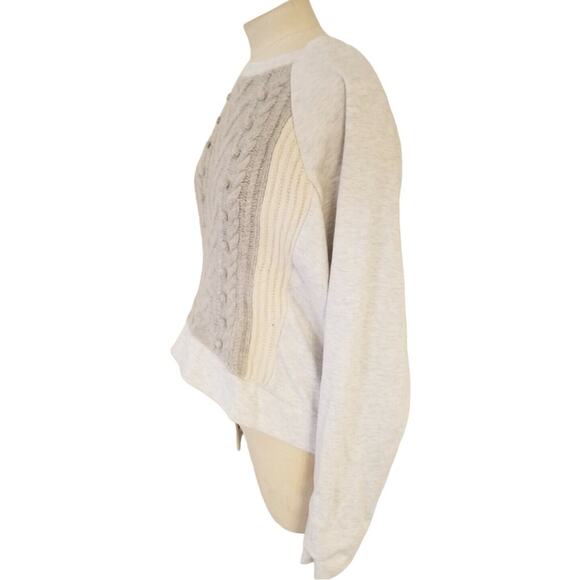 J.Crew Pom Pom Cable Knit Sweater in Gray & Cream Size Medium - Picture 3 of 6